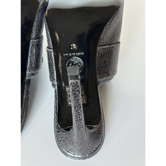 Versace Virtus Leather Black Sandals Shoes 7 US (37 Euro) Spain 1011901 NIB $990 - Picture 16 of 16